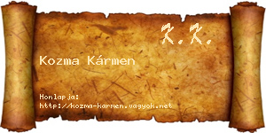 Kozma Kármen névjegykártya