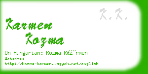 karmen kozma business card